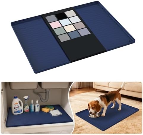 URMONA Waterproof Silicone Under Sink Mat 25'' x 19'' Shelf Liner by URMONA