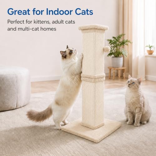 Cat Scratching Post for Indoor Cats, Sisal Cat Scratcherl, 32 Inch - Image 6
