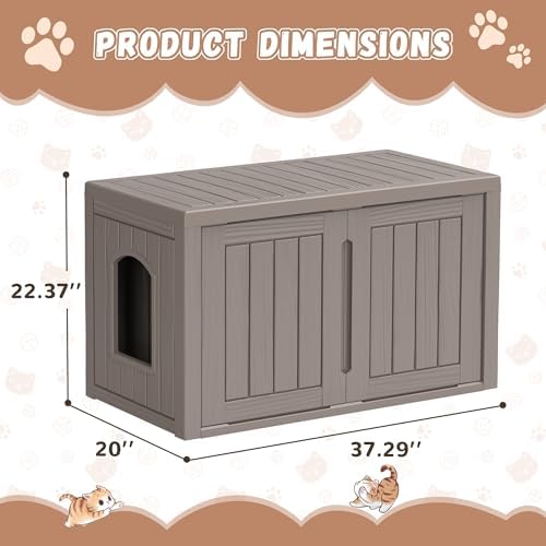 PatioZen Hidden Cat Litter Box, Cat Litter Box Enclosure Furniture - Image 6