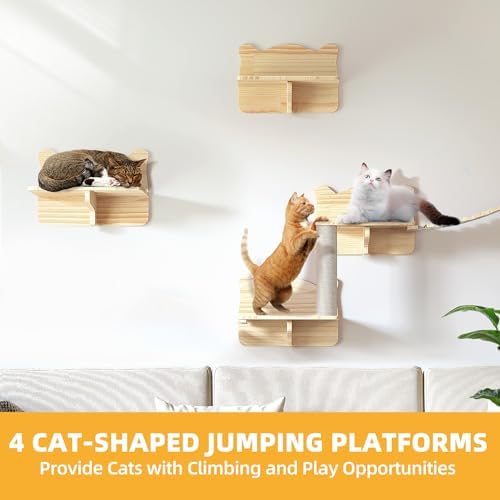 Cat Shelves for Wall, 18-in-1 Cat Wall Furniture w/Tunnel & Bridge - Image 6