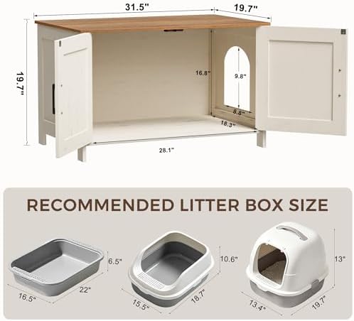 Homhedy 31.5" L Cat Litter Box Enclosure - Image 4