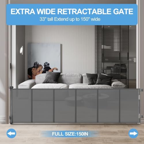 Veraste 150" Reinforced Retractable Baby Gate - Image 2