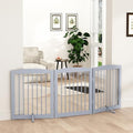 PUPETPO Freestanding Pet Gate for Dogs, Foldable Wooden Dog Gate for House by PUPETPO