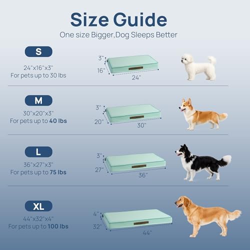 Cooling Dog Bed for Large Dogs, Orthpedic Cooling Pet Bed Dog Crate Mat for - Image 4