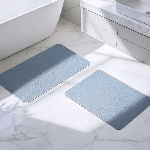 HOMTEB Bathroom Rugs Sets 2 Piece, Thin Bath Mat Absorbent Quick Dry, Machine by HOMTEB