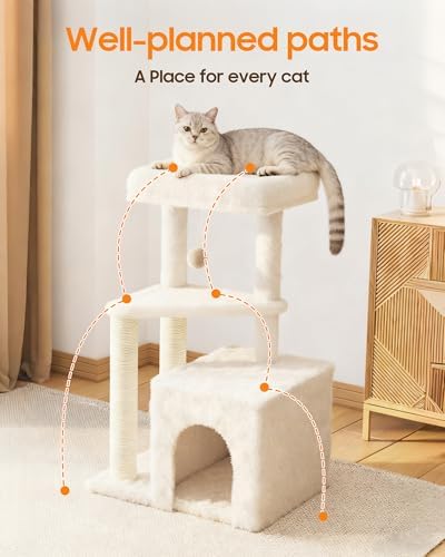 Cat Tree Tower for Indoor Cats, 33 Inches Multi-Level Cat Condo - Image 6