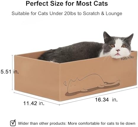 FUKUMARU 5 PCS Cat Scratching Boards, 11.4 Inch Ex-Large Cat Scratcher Box - Image 2