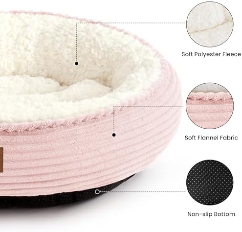 Love's cabin Round Donut Cat and Dog Cushion Bed, 30in Pet Bed - Image 2