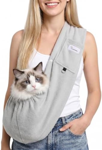 Hands-Free Cat Sling Carrier for Small Dogs & Cats, Soft Fleece by Unknown