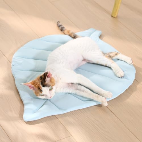 Cat Cooling Mat Cat Leaf Bed Mat Comfortable Soft Fabric Breathable Cozy - Image 5