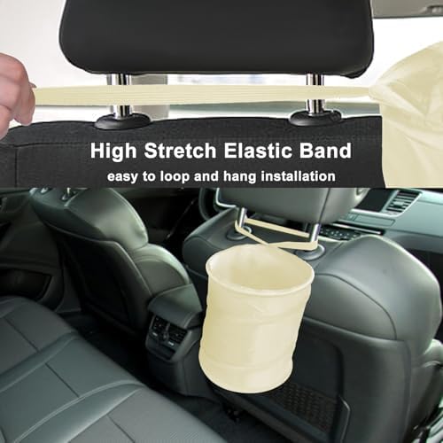Car Trash Can, 2 Packs Mini Car Garbage Can, Collapsible Trash Bin - Image 4