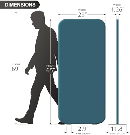 DECOLAB Freestanding Room Partition, Indoor Privacy Panel 29"x65" - Image 6