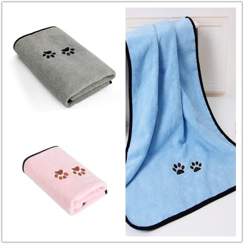 3Pieces Microfiber Pet Bath Towel Dog Towel.Dog Towel Soft Absorbent Drying - Image 6
