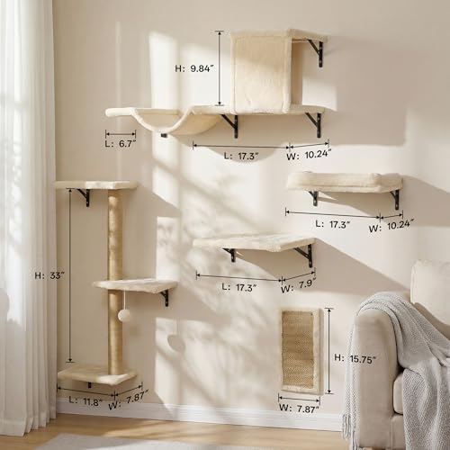 Endark 5‑in‑1 Cat Wall Shelves, Wall‑Mount Cat Climbing Furniture - Image 2