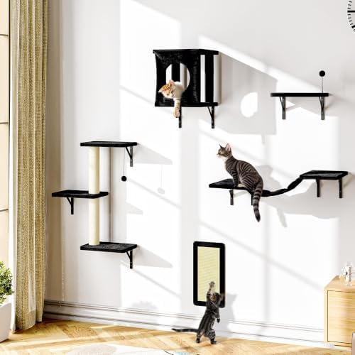 Cat Wall Shelves, 10-in-1 Wall-Mounted Cat Furniture Set - Image 6