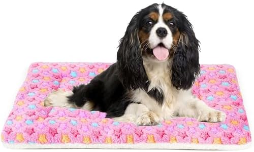 Mora Pets Dog Crate Pad Bed Ultra Soft Pet Mat Star Print Pink 29 x 21 Inch by MoraPets