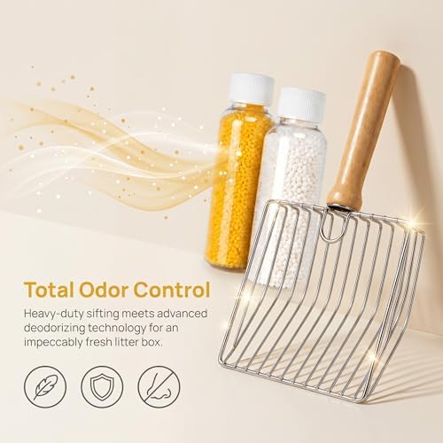 Premium Cat Litter Scoop with Stainless Steel Frame and Wooden Handle - Image 5