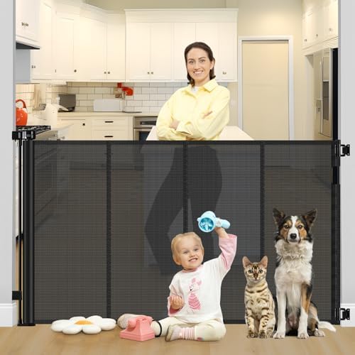 Reinforced 42" Tall X 80" Wide Retractable Dog Gate by Babyproofingoutletcovers