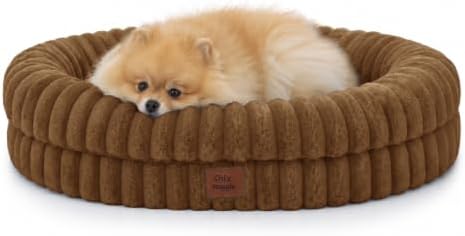 ChiXnuggle Orthopedic Dog Bed, Washable Cover, Faux Fur Bolster Pet Couch by SnuggleUpPawsDown