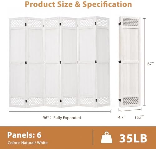 Wood Room Divider Privacy Screen - Image 4