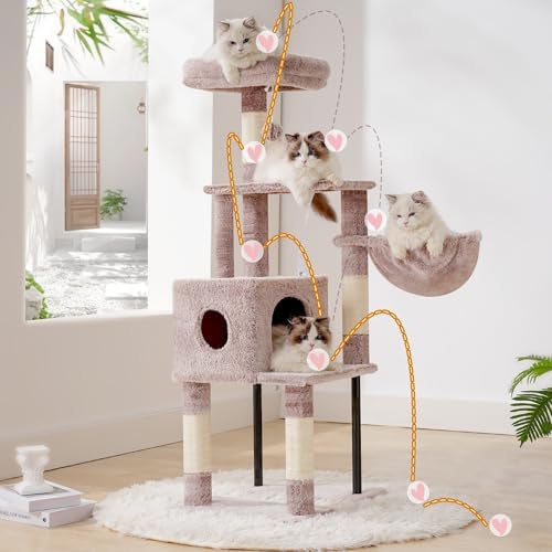 Heybly Cat Tree with Toy, 49.2 inch Cat Tower - Image 2