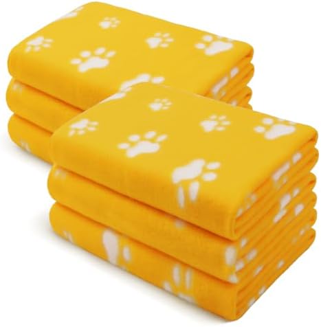 LINENLUX Fleece Dog Blankets 6-Pack, Soft Stretchy by LINENLUX
