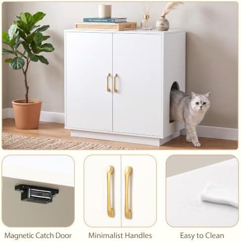 Gitelsnour 30.9'' Litter Box Enclosure Furniture- Hidden Storage - Image 7