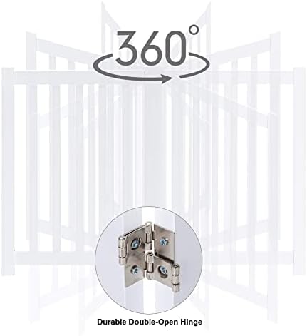 LZRS Wooden Free Standing Dog Gate 80" W x 24" H, Foldable Solid Hardwood Pet - Image 6