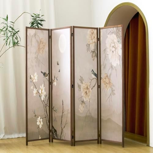 4 Panel Room Divider, 5.6 ft Tall Blackout Folding Privacy Screen - Image 2