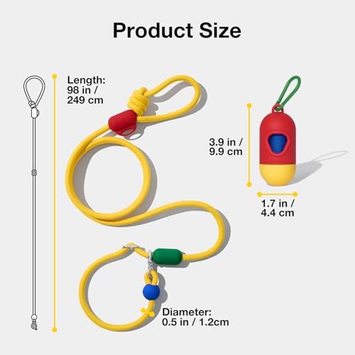 VETRESKA Hands-Free Dog Leash, 8FT Yellow Rope Leash - Image 5