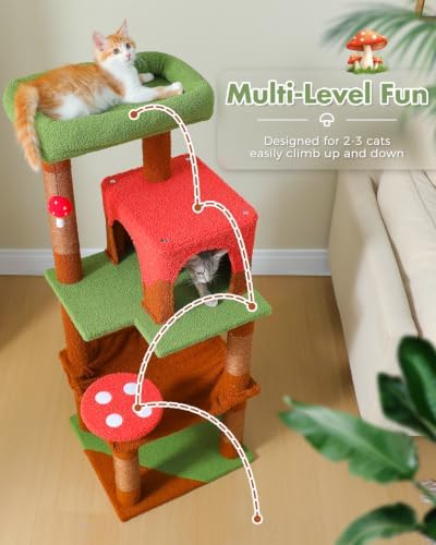 MUTTROS 45.7" Mushroom Cat Tree - Image 3