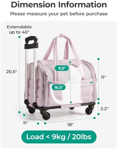 BAGSMART Rolling Cat Carrier - Image 3
