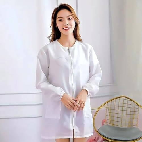 Polyester Barber Smock Short/Long Sleeve Easy Zippered Antihair Hairdressing - Image 2