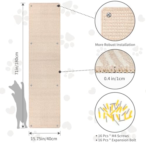 FHTONGE 71x15.8" Thickened Cat Wall Climbing Carpet - Image 2