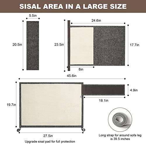Upgraded Cat Scratch Sisal Sofa Protector, Furniture Couch Protector from Cat - Image 2