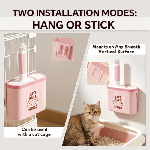 Cat Litter Scooper with Holder, Quick-Sifting Cat Litter Sieve – Easily Removes - Image 5