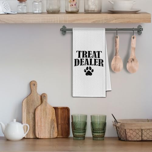 Treat Dealer Kitchen Towels, Funny Dog Kitchen Towels - Image 4