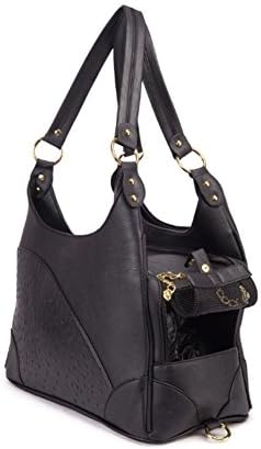 Elegant Embossed Leather Purse Carrier Black - Image 3