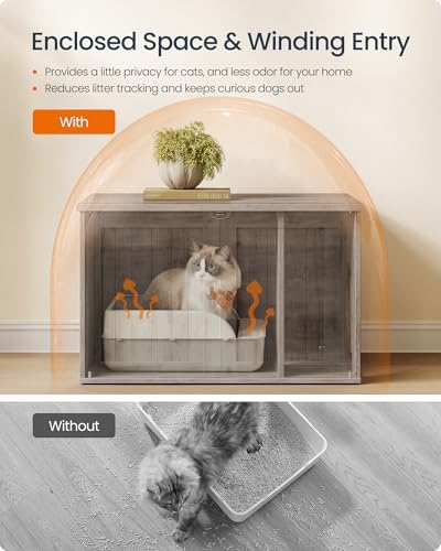 SONGMICS Home Toolless Assembly Litter Box Enclosure, Cat House - Image 5