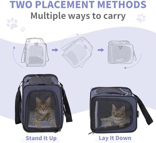 Petsfit Airline Cat Carrier for Small Cats, Two-Way Placement - Image 4