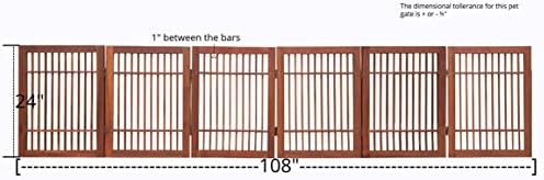 Urnporium Freestanding Wooden Dog Gate Foldable Indoor Pet Gate No Drill - Image 3
