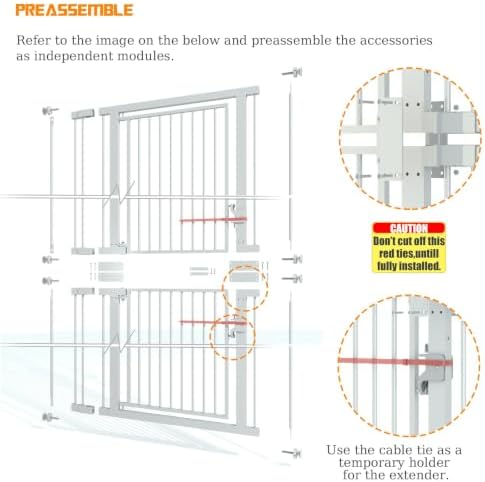 KAGNJIC74.8 Extra Tall Pet Gate, 29.5"-35.25" Cat Gate - Image 6