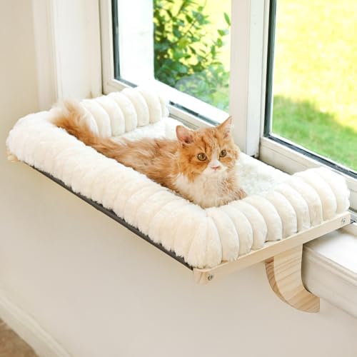 Cloud-Soft Cat Window Sill Perch, Zipper Design Cushion Pet Bed by Valigogo