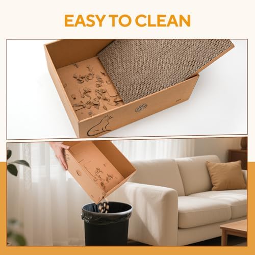 AUSCAT Cat Scratcher Box with 6PCS Cat Scratching Board, Cardboard Cat - Image 5