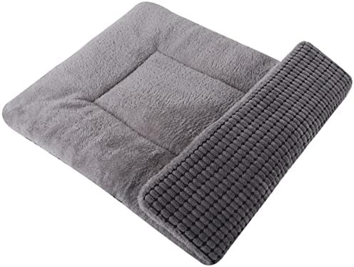 Reversible Dog Bed Mat with Plush and Corn Velvet, Soft Warm Pet Cushion by Vetasac