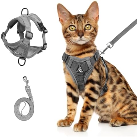 Wanheart cat Chest Harness and Leash, Anti-Escape Adjustable Soft mesh cat by Unknown