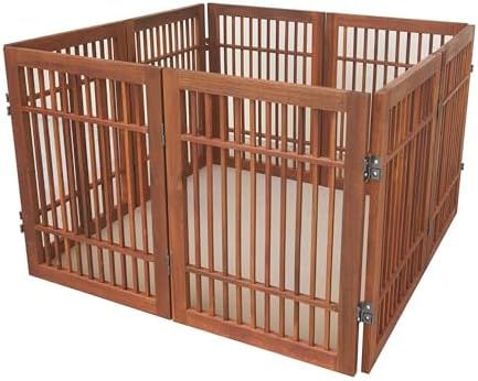 Urnporium Freestanding Wooden Dog Gate Foldable Indoor Pet Gate No Drill - Image 3