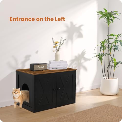 Dwanton Cat Litter Box Enclosure, Hidden Litter Box Furniture, 27.6 Inches - Image 7