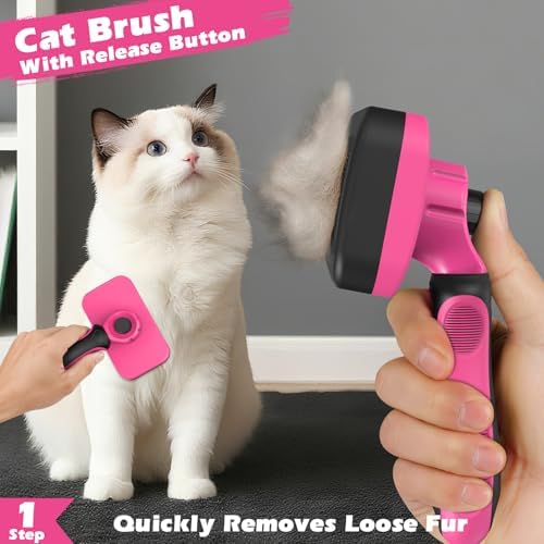 3PCS Cat Grooming Supplies, Cat Brush & Nail Clipper/Trimmer & Flea Comb - Image 3