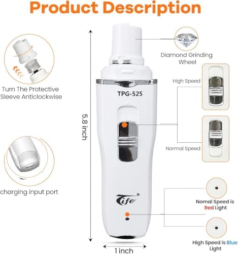 Tife Dog Nail Grinder with 2 LED Lights - Image 4